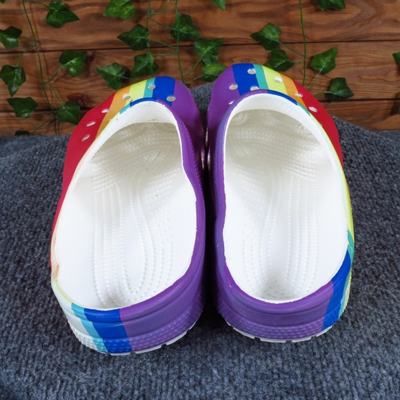 Crocs Classic‎ Rainbow Dye Men\'s Sandal Clog Size 10 Casual Multicolor Synthetic main image 4